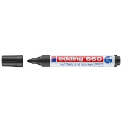 Rotulador edding para pizarra blanca 660 color negro punta redonda 3 mm