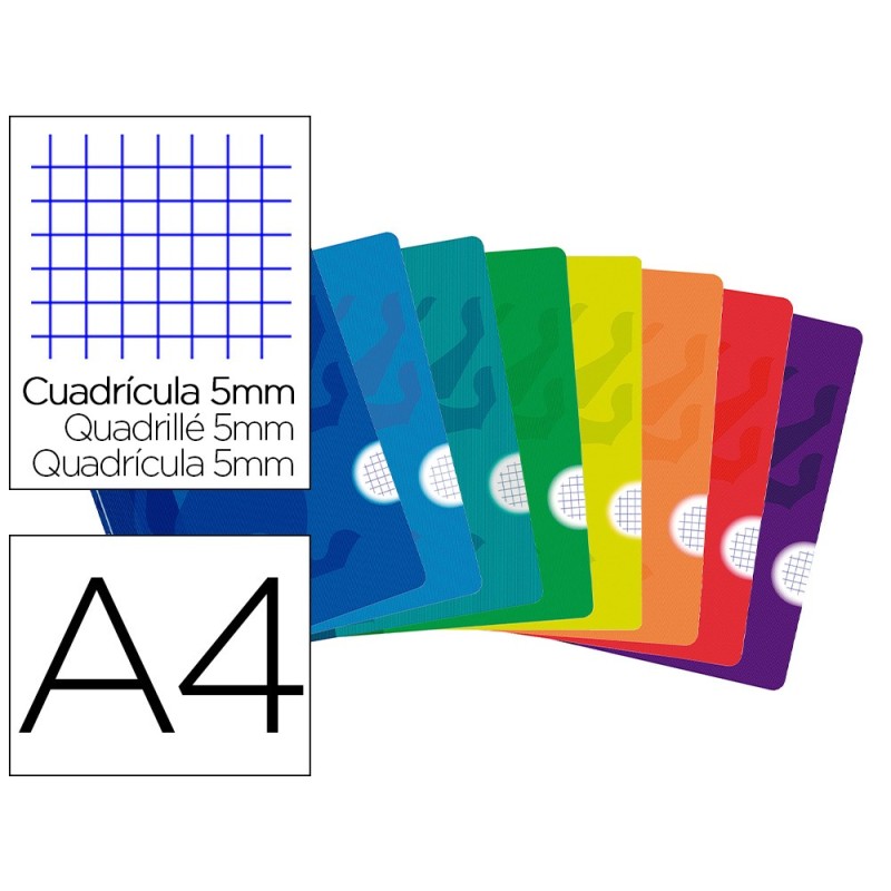 Libreta escolar oxford openflex tapa flexible optik paper 48 hojas din a4 cuadro 5 mm colores surtidos Libreta escolar oxford openflex tapa flexible optik paper 48 hojas din a4 cuadro 5 mm colores surtidos