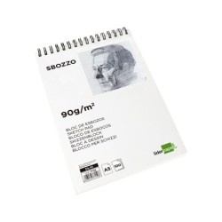 Bloc dibujo liderpapel esbozos espiral a5 148x210 mm 100 hojas 90gr/m2 sin recuadro