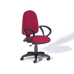 Silla rocada con brazos color burdeos diametro base 610 mm respaldo de 490 mm x 420 mm