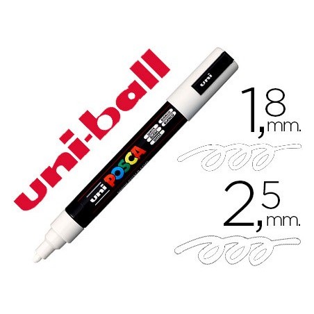 Rotulador uni posca marcador de pintura blanco punta redonda 1,8 a 2,5 mm