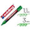 Rotulador edding marcador permanente 300 verde punta redonda 1,5-3 mm recargable
