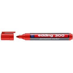 Rotulador edding marcador permanente 300 rojo punta redonda 1,5-3 mm recargable