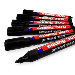 Rotulador edding marcador permanente 300 negro punta redonda 1,5-3 mm recargable