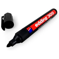Rotulador edding marcador permanente 300 negro punta redonda 1,5-3 mm recargable