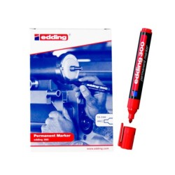 Rotulador edding marcador permanente 300 rojo punta redonda 1,5-3 mm recargable