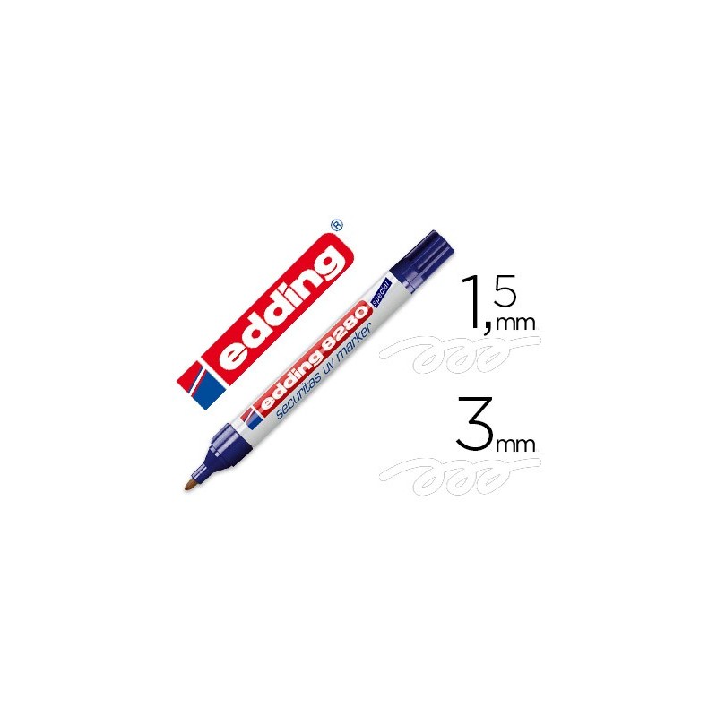Rotulador edding marcador de seguridad visible bajo la luz ultravioleta punta redonda 1,5 mm