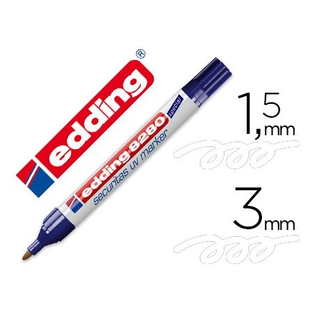 Rotulador edding marcador de seguridad visible bajo la luz ultravioleta punta redonda 1,5 mm