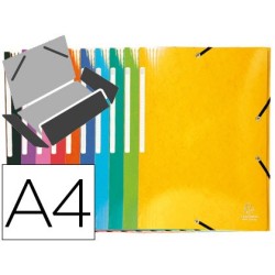 Carpeta exacompta gomas carton simil-prespan tres solapas din a4 colores surtidos