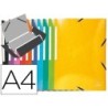 Carpeta exacompta gomas carton simil-prespan tres solapas din a4 colores surtidos