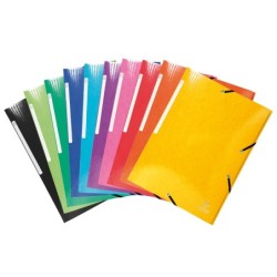 Carpeta exacompta gomas carton simil-prespan tres solapas din a4 colores surtidos