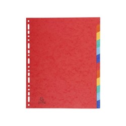 Separador exacompta cartulina simil prespan juego de 12 separadores din a4 multitaladro colores vivos