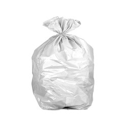 Bolsa basura domestica blanca con autocierre 55 x 56 cm rollo de 15 unidades