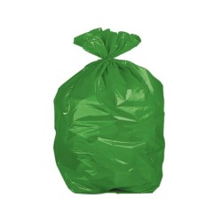 Bolsa basura domestica verde con autocierre 55 x 60 cm rollo de 15 unidades