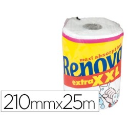 Papel de cocina renova jumbo ultra absorbente 42g/m2 ancho 210mm largo 25m