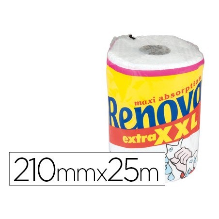 Papel de cocina renova jumbo ultra absorbente 42g/m2 ancho 210mm largo 25m