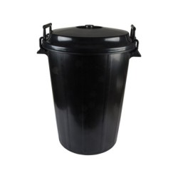 Cubo de basura con tapa negro 100 l para bolsas 85x105 cm