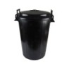 Cubo de basura con tapa negro 100 l para bolsas 85x105 cm