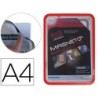 Marco porta anuncios tarifold magneto din a4 con 4 bandas magneticas en el dorso color rojo pack de 2 unidades