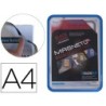 Marco porta anuncios tarifold magneto din a4 con 4 bandas magneticas en el dorso color azul pack de 2 unidades