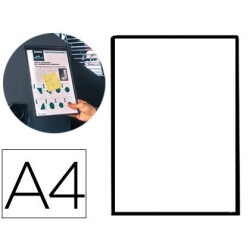 Funda magnetica tarifold pvc din a4 con banda magnetica para colgar negro pack 5 unidades