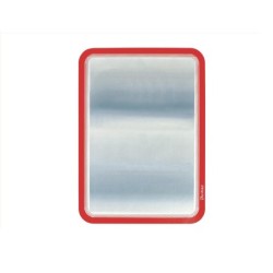 Marco porta anuncios tarifold magneto din a4 dorso adhesivo removible color rojo pack de 2 unidades