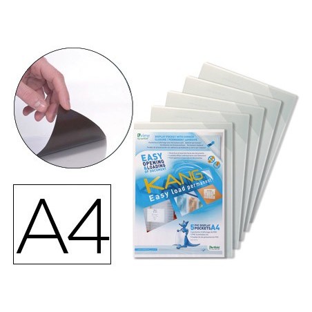 Funda de presentacion tarifold adhesiva permanente rigida y anti reflejo din a4 pack 5 unidades