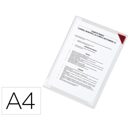 Funda de presentacion tarifold adhesiva removible din a4 con esquina magnetica capacidad para 10 hojas pack 5 unidades
