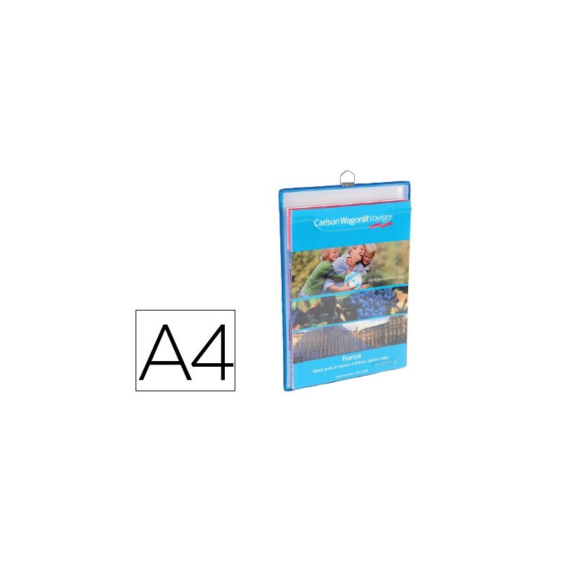 Funda para colgar tarifold din a4 anilla metalica formato vertical pack de 5 5 unidades color azul
