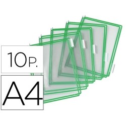 Funda para portacatalogo tarifold din a4 color verde pack de 10 unidades