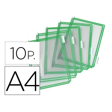 Funda para portacatalogo tarifold din a4 color verde pack de 10 unidades