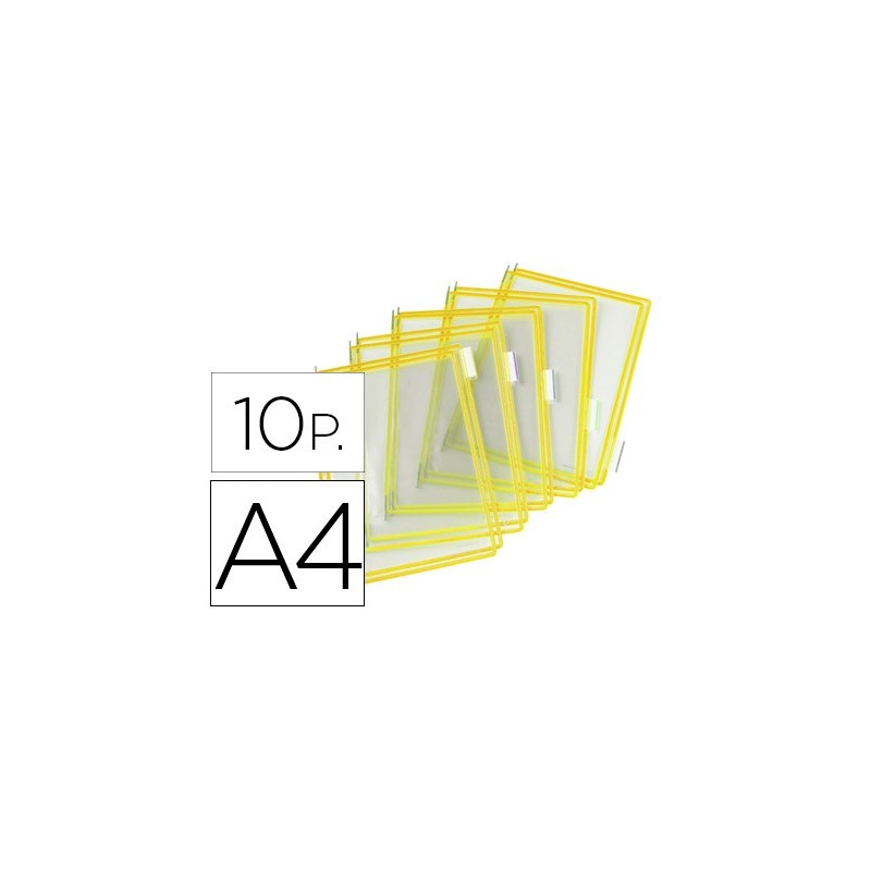 Funda para portacatalogo tarifold din a4 color amarillo pack de 10 unidades