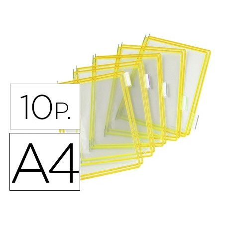 Funda para portacatalogo tarifold din a4 color amarillo pack de 10 unidades