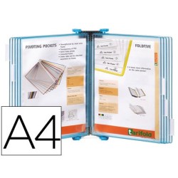 Portacatalogo de pared polipropileno tarifold con 10 fundas din a4 color azul