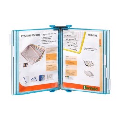 Portacatalogo de pared polipropileno tarifold con 10 fundas din a4 color azul