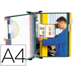 Portacatalogo de pared metalico tarifold con 10 fundas din a4 colores surtidos