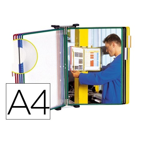 Portacatalogo de pared metalico tarifold con 10 fundas din a4 colores surtidos