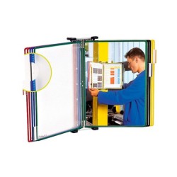 Portacatalogo de pared metalico tarifold con 10 fundas din a4 colores surtidos
