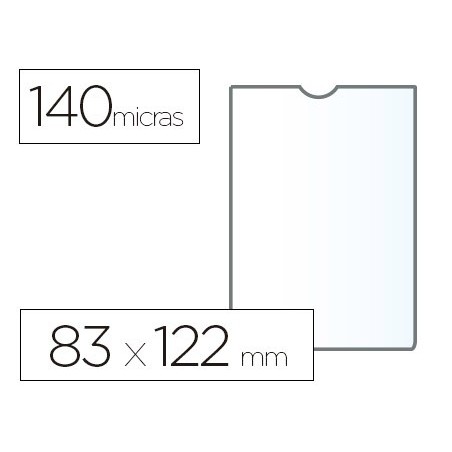 Funda portadocumento esselte plastico transparente 140 micras tamaño 83x122 mm