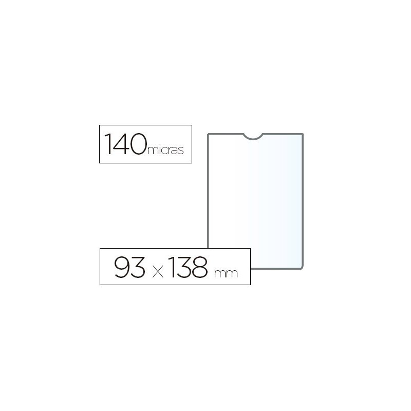 Funda portadocumento esselte plastico transparente q40 micras tamaño 93x138 mm