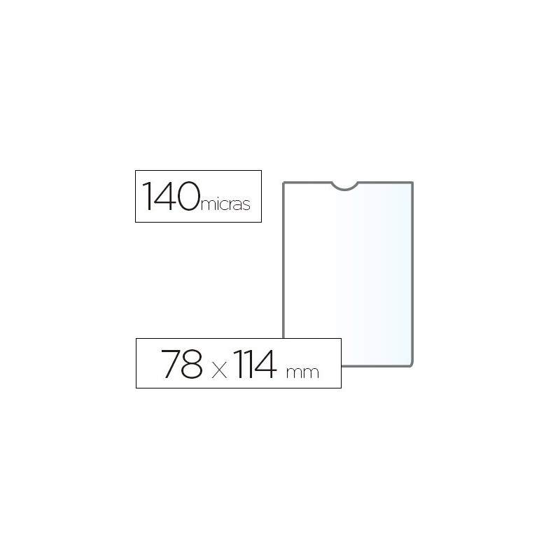 Funda portadocumento esselte plastico transparente 140 micras tamaño 78x114 mm