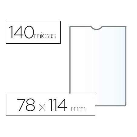 Funda portadocumento esselte plastico transparente 140 micras tamaño 78x114 mm