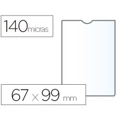 Funda portadocumento esselte plastico transparente 140 micras tamaño 67x99 mm