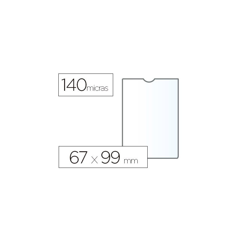 Funda portadocumento esselte plastico transparente 140 micras tamaño 67x99 mm
