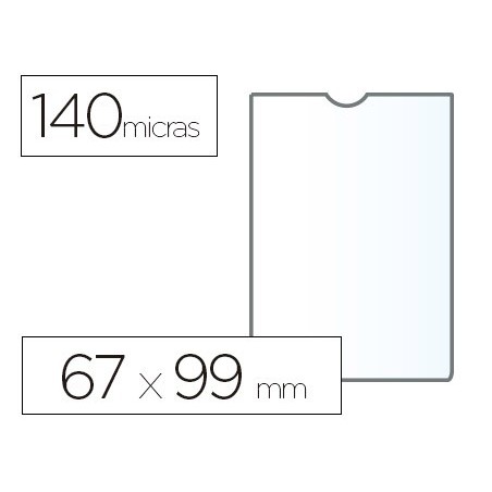 Funda portadocumento esselte plastico transparente 140 micras tamaño 67x99 mm