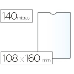 Funda portadocumento esselte plastico transparente 140 micras tamaño 108x160 mm