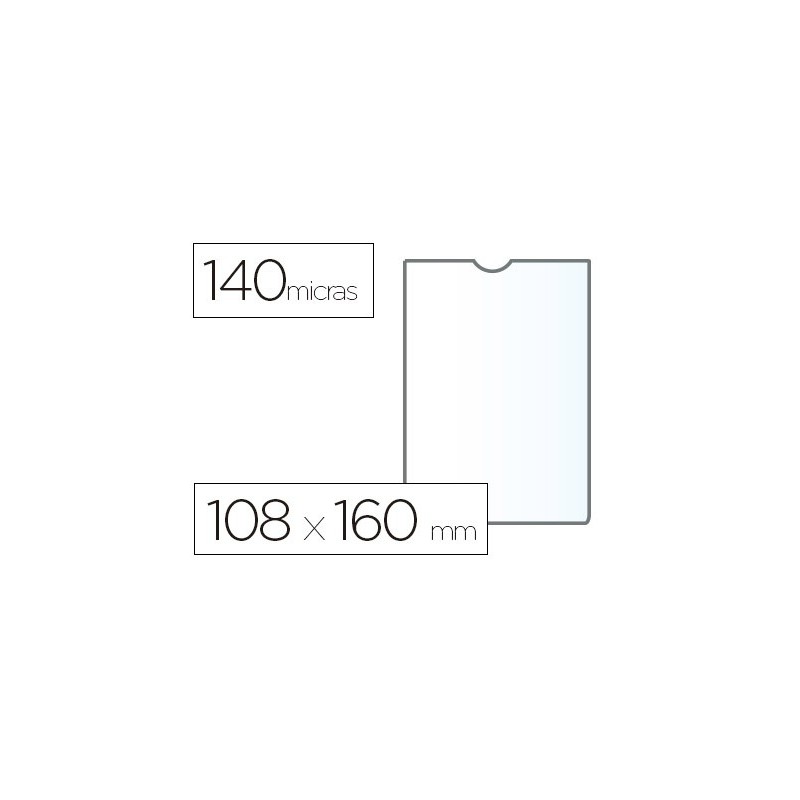 Funda portadocumento esselte plastico transparente 140 micras tamaño 108x160 mm