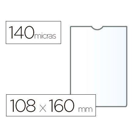 Funda portadocumento esselte plastico transparente 140 micras tamaño 108x160 mm