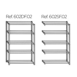 Estanteria paperflow metalica 6 estantes 80 kg por estante 200x100x35 cm modulo adicional
