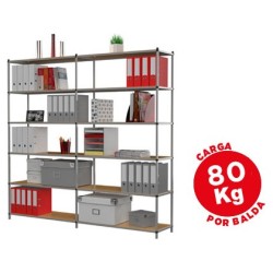 Estanteria paperflow metalica 6 estantes 80 kg por estante 200x100x35 cm base